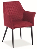 Show details for Dining chair Signal Meble Sergio Velvet Bordeaux