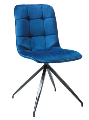 Picture of Dining chair Signal Meble Texo Velvet Black / Blue