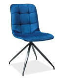 Show details for Dining chair Signal Meble Texo Velvet Blue