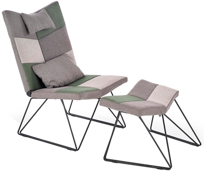 Picture of Halmar Remix Fotel Chair With Ottoman Grey