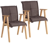 Show details for Home4you Razor Chair With Armrests 2pcs Brown