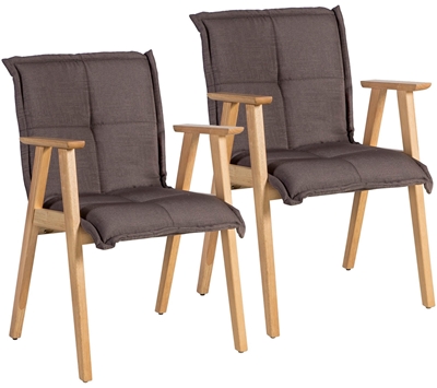 Picture of Home4you Razor Chair With Armrests 2pcs Brown