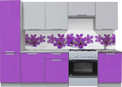 Picture of Kitchen set MN Simpl Violet / White, 2.5 m