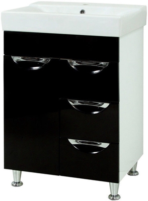 Picture of Sanservis Laura-60 Cabinet with Basin Como-60 Black 60x83x45cm