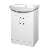Show details for Washbasin with cabinet for bathroom Riva SA55-4 51x34,8x85cm, white