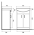 Picture of Washbasin with cabinet for bathroom Riva SA55-4 51x34,8x85cm, white