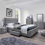 Show details for Home4you Caren Bed w/ Mattress Olympia Top 160x200cm Grey