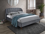 Show details for Signal Furniture Liguria Velvet Bed 160x200cm Gray