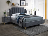 Show details for Signal Furniture Monaco Velvet Bed 160x200cm Gray