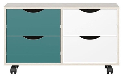 Picture of Black Red White Stanford Chest Of Drawers Grey/Turquoise