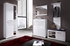 Picture of Black Red White Flames Hallway Cabinet White