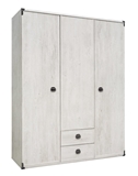Show details for Black Red White Indiana Wardrobe 150x195cm Canyon Pine