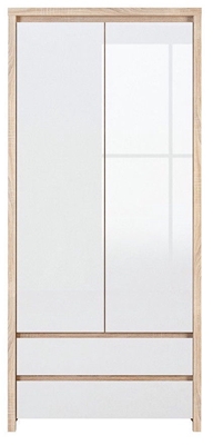 Picture of Black Red White Kaspian Wardrobe 90x200cm Sonoma Oak/White