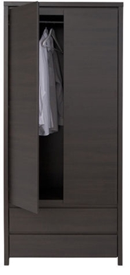 Picture of Black Red White Kaspian Wardrobe 90x200cm Wenge