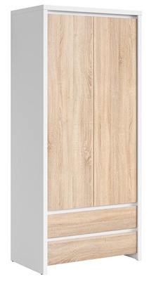 Picture of Black Red White Kaspian Wardrobe 90x200cm White&Sonoma Oak