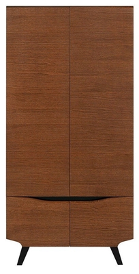 Picture of Black Red White Madison Wardrobe Brown Oak