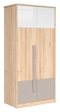 Show details for Black Red White Namek 2 Doors Wardrobe Beech/White/Grey