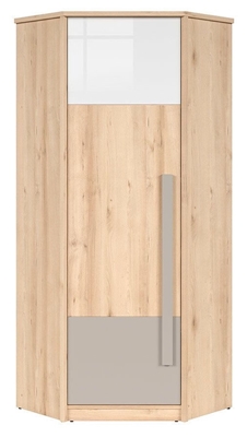 Picture of Black Red White Namek Corner Wardrobe Beech/White/Grey