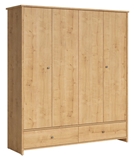 Show details for Black Red White Porto Large Wardrobe Burlington Oak