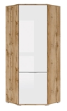 Show details for Black Red White Zele Corner Wardrobe Wotan Oak/White Gloss