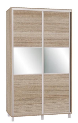 Picture of Bodzio SZP120 Sliding Wardrobe w/ Mirror 120x210cm Latte