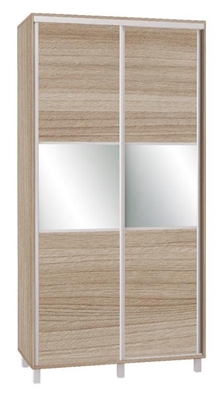 Picture of Bodzio SZP120W Sliding Wardrobe w/ Mirror 120x240cm Latte