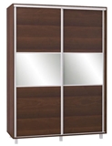 Show details for Bodzio SZP150 Sliding Wardrobe w/ Mirror 150x210cm Walnut