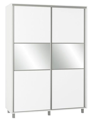 Picture of Bodzio SZP150 Sliding Wardrobe w/ Mirror 150x210cm White