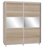 Show details for Bodzio SZP180 Sliding Wardrobe w/ Mirror 180x210cm Latte