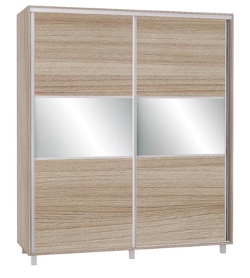 Picture of Bodzio SZP180 Sliding Wardrobe w/ Mirror 180x210cm Latte