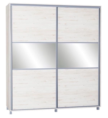 Picture of Bodzio SZP180 Sliding Wardrobe w/ Mirror 180x210cm Sonoma Oak Pearl