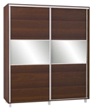 Show details for Bodzio SZP180 Sliding Wardrobe w/ Mirror 180x210cm Walnut