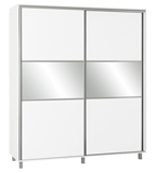 Show details for Bodzio SZP180 Sliding Wardrobe w/ Mirror 180x210cm White