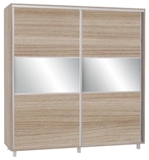 Show details for Bodzio SZP200 Sliding Wardrobe w/ Mirror 200x210cm Latte