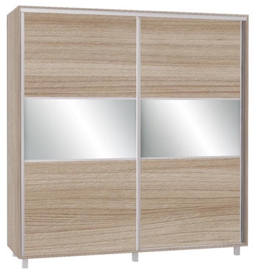 Picture of Bodzio SZP200 Sliding Wardrobe w/ Mirror 200x210cm Latte