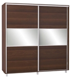 Show details for Bodzio SZP200 Sliding Wardrobe w/ Mirror 200x210cm Walnut