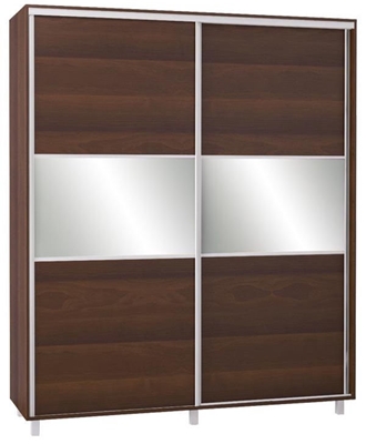 Picture of Bodzio SZP200W Sliding Wardrobe w/ Mirror 200x240cm Walnut