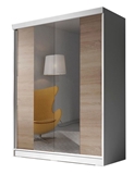 Show details for Idzczak Furniture Bono BIS 02 Wardrobe w / Mirror White / Sonoma Oak