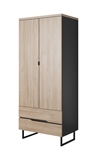 Show details for Idzczak Meble Luna 07 2D Wardrobe Black Matt/Grandson Oak