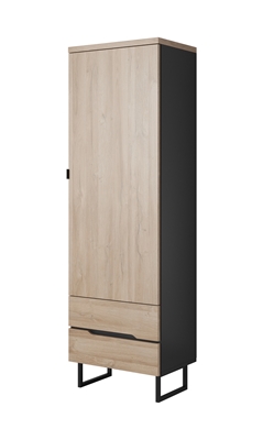 Picture of Idzczak Meble Luna 08 1D Wardrobe Black Matt/Grandson Oak