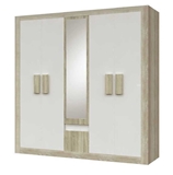 Show details for Idzczak Furniture Milan 5D Wardrobe Sonoma Oak / White