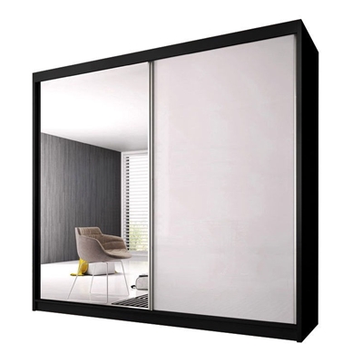 Picture of Idzczak Meble Pro Polysk Wardrobe 183cm Black/White Gloss