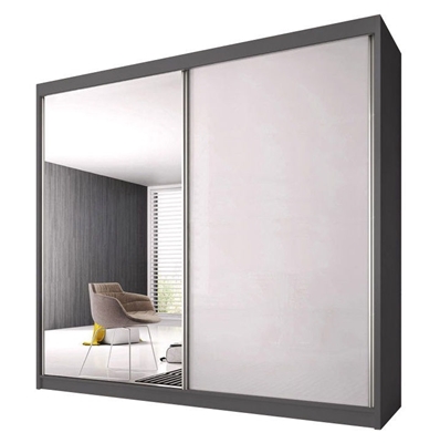 Picture of Idzczak Meble Pro Polysk Wardrobe 183cm Graphite/White Gloss