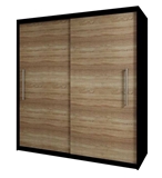 Show details for Idzczak Meble Rico 2D Wardrobe Black/Sonoma Oak