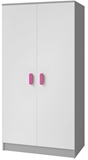 Show details for Idzczak Furniture Smyk II 06 Wardrobe 2D Gray / Pink