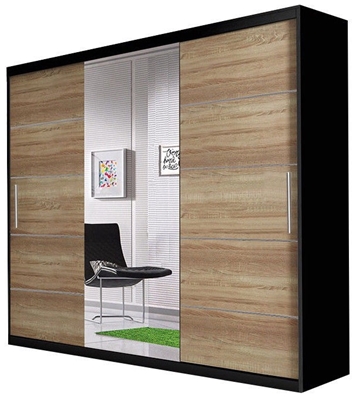 Picture of Idzczak Furniture Wardrobe Alba Black / Sonoma Oak