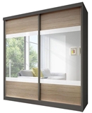 Show details for Idzczak Furniture Wardrobe Multi 12 Graphite / Sonoma Oak