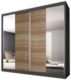 Show details for Idzczak Furniture Wardrobe Multi 36 183 Graphite / Sonoma Oak