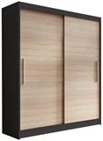 Show details for Idzczak Furniture Wardrobe Vista 04 Black / Sonoma Oak