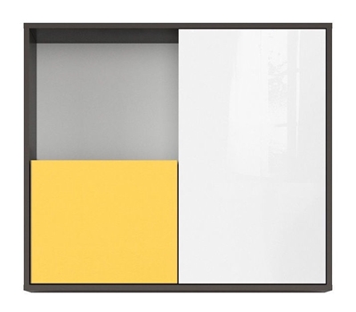 Picture of Black Red White Graphic SFW2D Cupboard Yellow/Grey/White